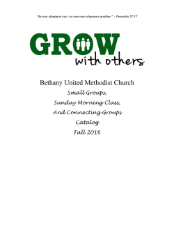 Small Groups - Bethany United Methodist Church