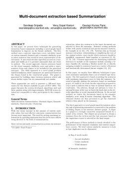 Multi-document extraction based Summarization