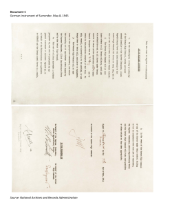 Document 1 German Instrument of Surrender, May 8, 1945 Source
