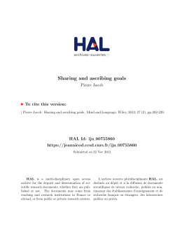 Sharing and ascribing goals