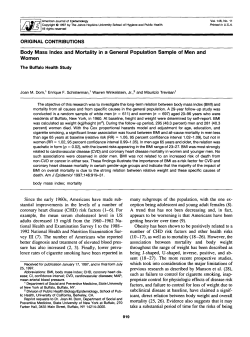 Body Mass Index and Mortality in a General