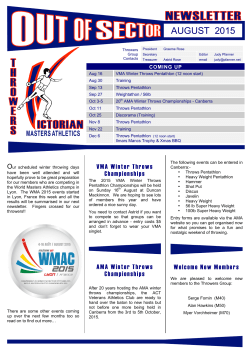 august 2015 - Victorian Masters Athletics