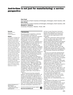 Just-in-time is not just for manufacturing: a