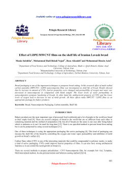 Effect of LDPE/MWCNT films on the shelf life of Iranian Lavash bread