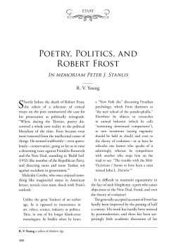 Poetry, Politics, and Robert Frost