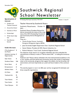Southwick Regional School Newsletter - the Southwick