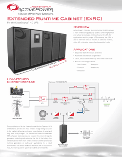 Extended Runtime Cabinet (ExRC)