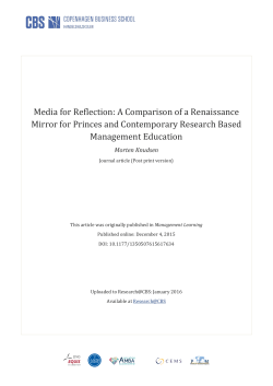 Media for Reflection: A Comparison of a Renaissance Mirror for
