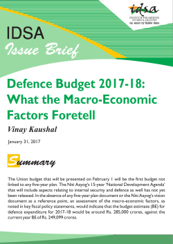 Defence Budget 2017-18: What the Macro
