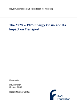 The 1973-1975 Energy Crisis and its Impact on