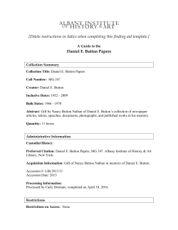 Daniel E. Button Papers - Albany Institute of History and Art