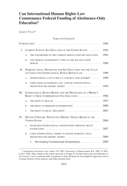 Can International Human Rights Law Countenance Federal Funding