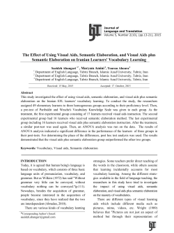 The Effect of Using Visual Aids, Semantic Elaboration, and Visual