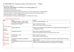 AUTUMN TERM PLAN Vocabulary, Grammar and Punctuation Year