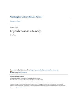 Impeachment As a Remedy - Washington University Open Scholarship