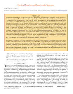 Species, Characters, and Fuzziness in Taxonomy
