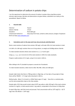 Determination of sodium in potato chips