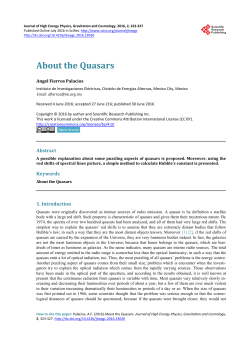 About the Quasars - Scientific Research Publishing