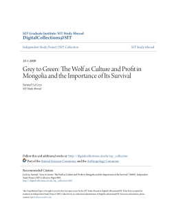 Grey to Green: The Wolf as Culture and Profit in Mongolia and the