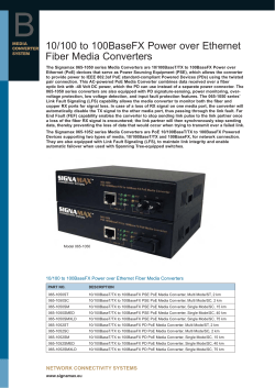 10/100 to 100BaseFX Power over Ethernet Fiber Media