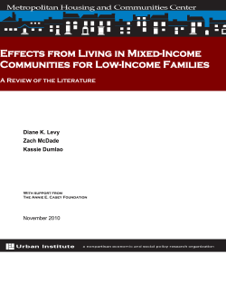 Effects from Living in Mixed-Income Communities