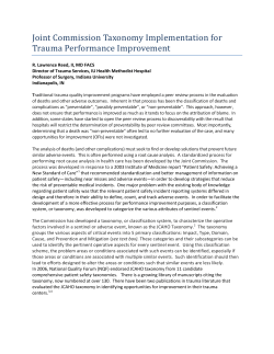 Joint Commission Taxonomy Implementation for Trauma