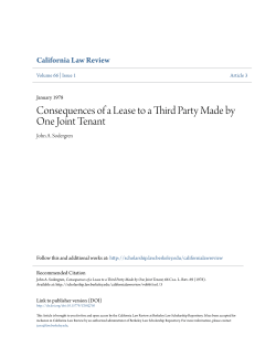 Consequences of a Lease to a Third Party Made by One Joint Tenant