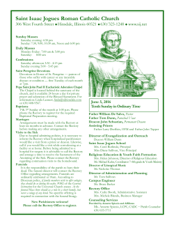 June 5, 2016 Bulletin - St. Isaac Jogues Catholic Church