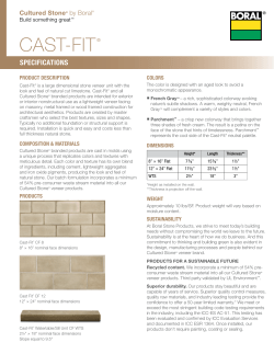 Cultured Stone Cast-Fit Specification Sheet