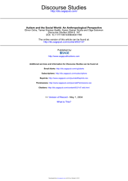 Autism and the social world - UCLA Division of Social Sciences