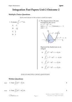 Integration Past Papers Unit 2 Outcome 2