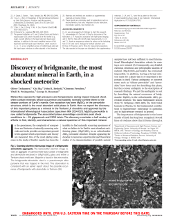 Discovery of bridgmanite, the most abundant mineral in Earth, in a