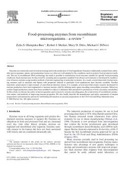 Food-processing enzymes from recombinant microorganisms&mdash;a