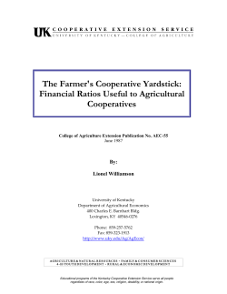 Financial Ratios Useful to Agricultural Cooperatives