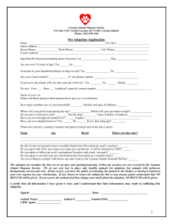 Adoption Form - Cayman Islands Humane Society