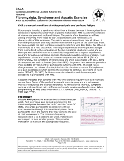 Fibromyalgia - Canadian Aquafitness Leaders Alliance