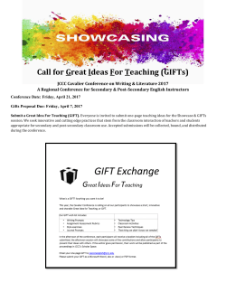 Call for Great Ideas For Teaching (GIFTs)
