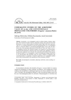 COMPARATIVE STUDIES ON THE AGRONOMIC VALUE OF in vitro