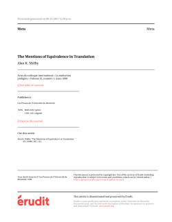 The Mentions of Equivalence in Translation