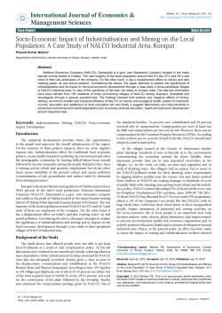 Socio-Economic Impact of Industrialisation and Mining on the Local
