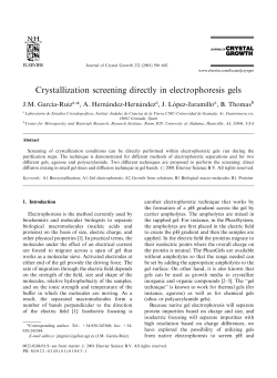 Crystallization screening directly in electrophoresis gels