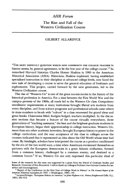 The Rise and Fall of the Western Civilization Course