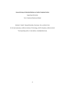 s1 Unusual Entropy of Adsorbed Methane on Zeolite