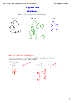 A2 Adding Like Unlike Fractions LCD.notebook