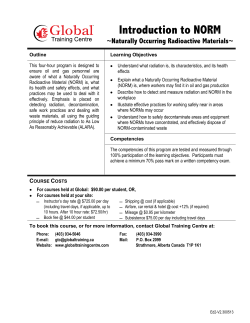 Introduction to NORM - Global Training Centre