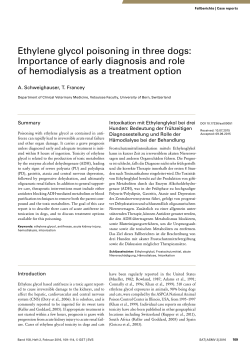 Ethylene glycol poisoning in three dogs: Importance of early