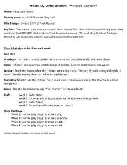 Hikers: July- Central Question: Why should I obey God? Class
