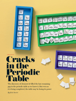 Cracks in the Periodic Table (PDF Available)
