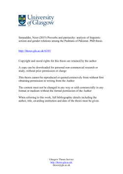 Proverbs and patriarchy - Enlighten: Theses