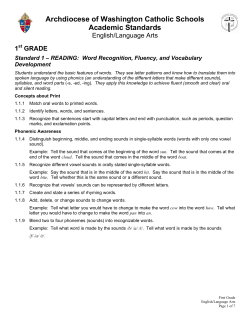 Language Arts - St. Elizabeth School